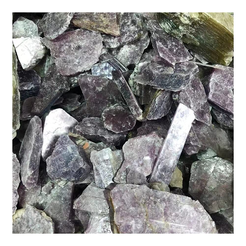 Stein Naturkristall Edelstein Lila Lepidolit Rohsteine ​​für Reiki ERTEYIN (Color : Purple Lepidolite, Size : 300g)