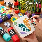 Shuttle Art Acrylic Paint, 24 Colors Acrylic Paint Bottle Set, 250ml/8.45oz Each, Rich Pigments, High Viscosity, Bulk Paint for Artists, Beginners and Kids Painting on Rocks Crafts Canvas Wood Ceramic