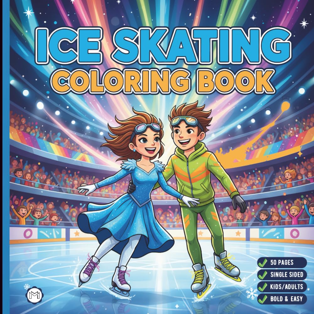 Cool Ice Skating Coloring Book for Adults Kids Boys Girls Teens Children: Figure Skating Coloring Book Christmas Gift Cozy Winter Sports Ice Skating ... Activity Sheets for Ice Hockey Lovers