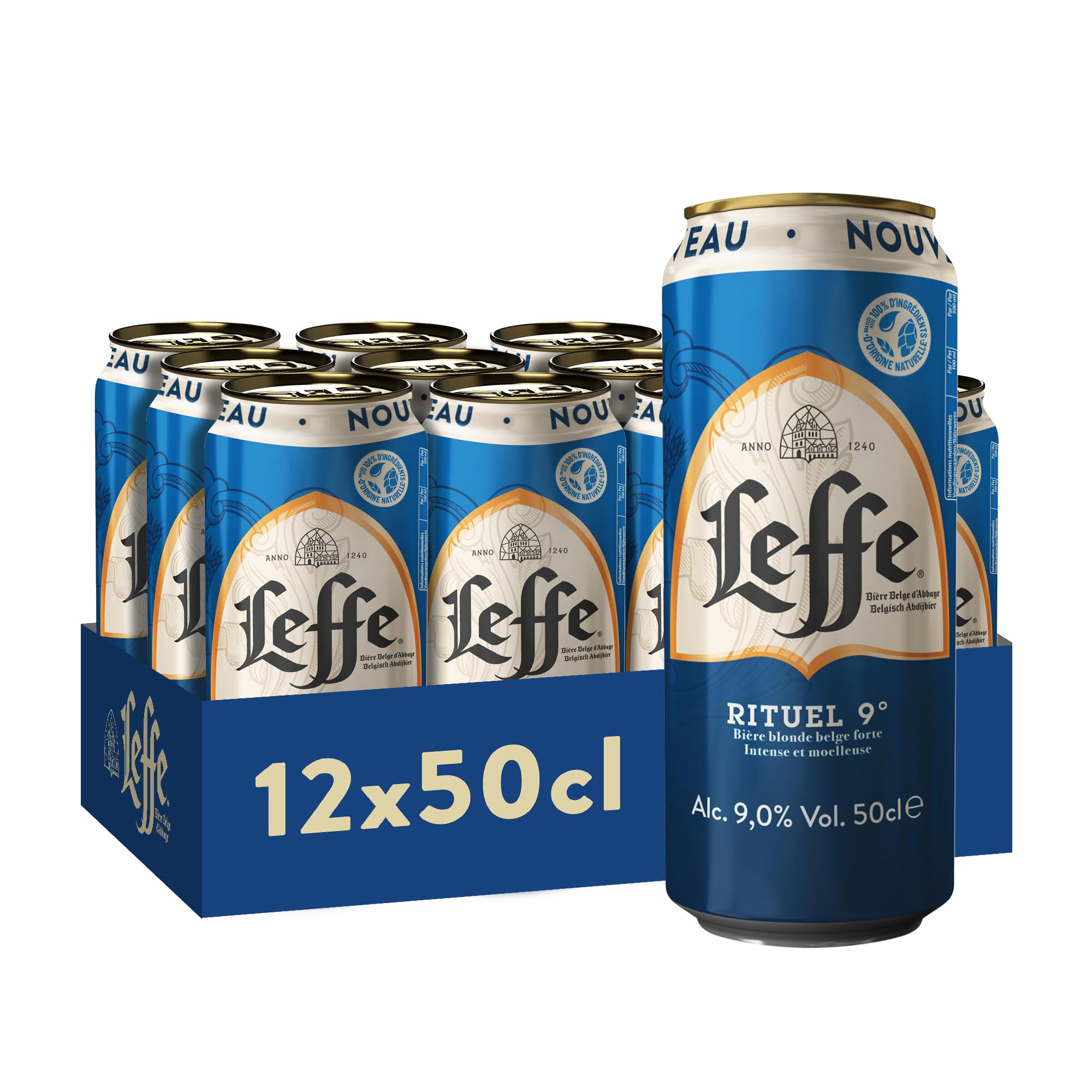 Leffe Rituel 9° Bière Pack 12 Canettes 50cl