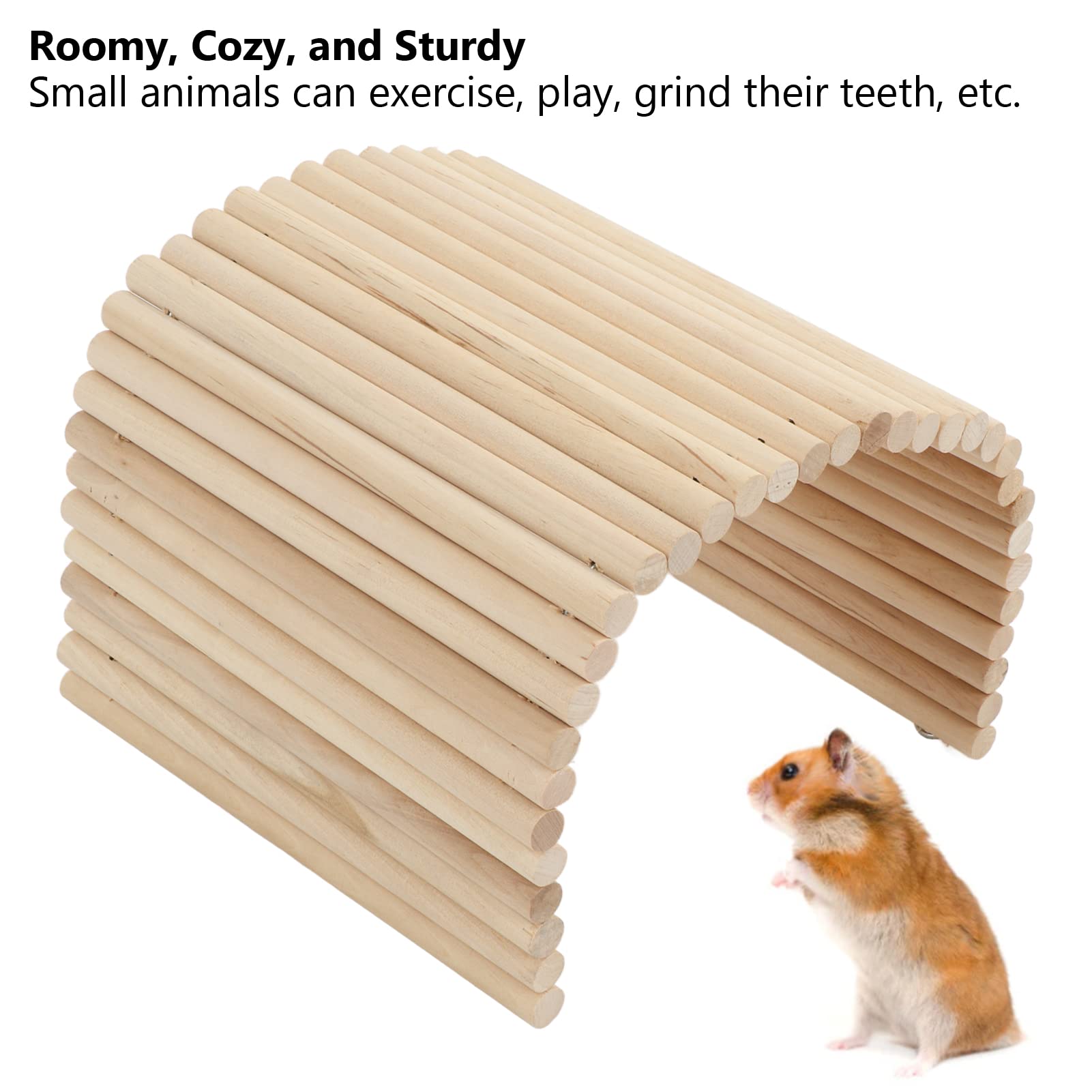 Wooden Ladder Bridge, Safe Rommy Bite Resistant Wooden Hamster Bridge Entertainment Venue for Rabbits for Guinea Pigs 20 * 40CM - Image 3