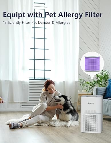 Miniatura 2 de Purificadores de aire para mascotas, habitación grande de hasta 1290 pies cuadrados con monitor de calidad del aire, modo automático y modo de