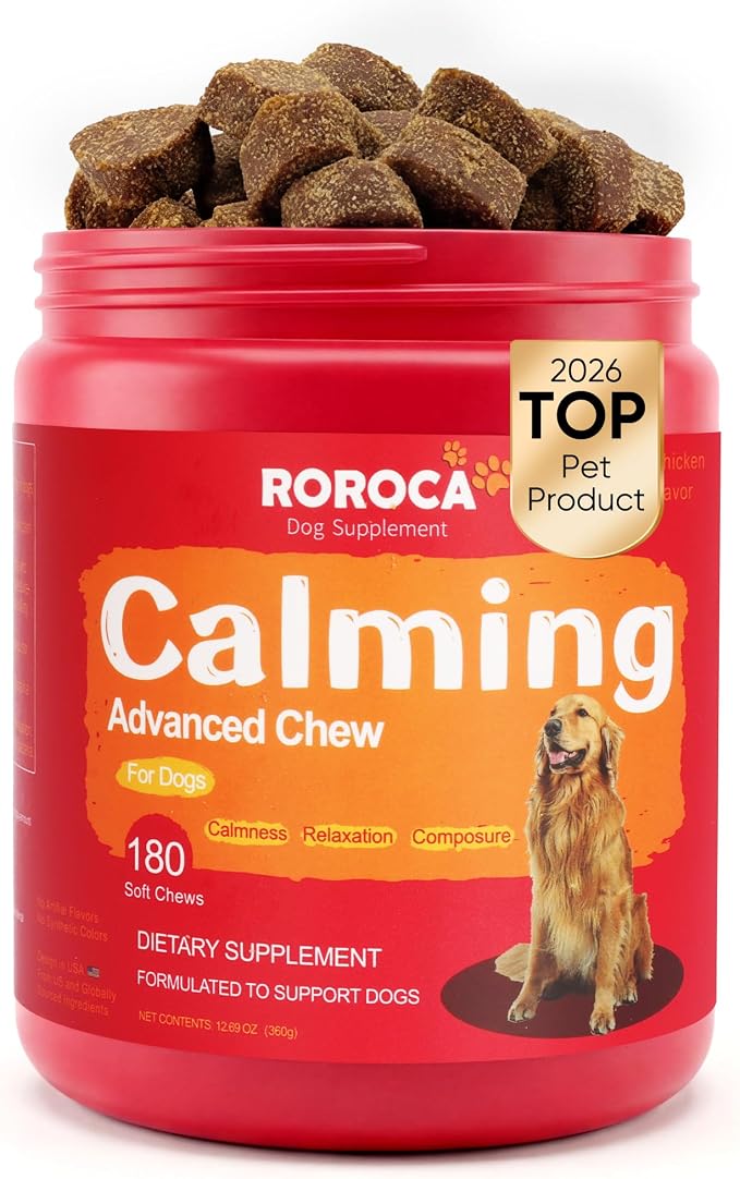 ROROCA Calming Chews for Dogs with Melatonin – Fast-Acting Anxiety Relief