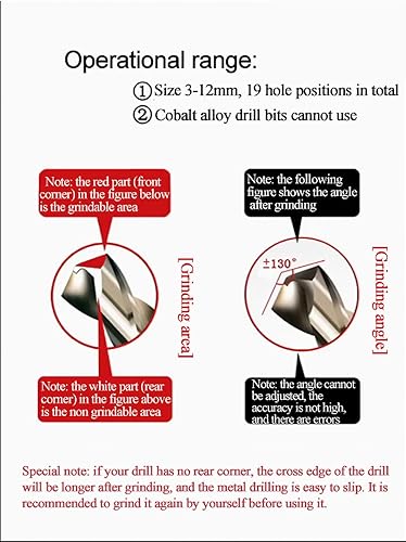 Miniatura 6 de Afilador de brocas eléctrico para brocas de 18-1532 pulgadas Brocas helicoidales automáticas Amoladora Rectificadora Controlador 95W Dispositivos de