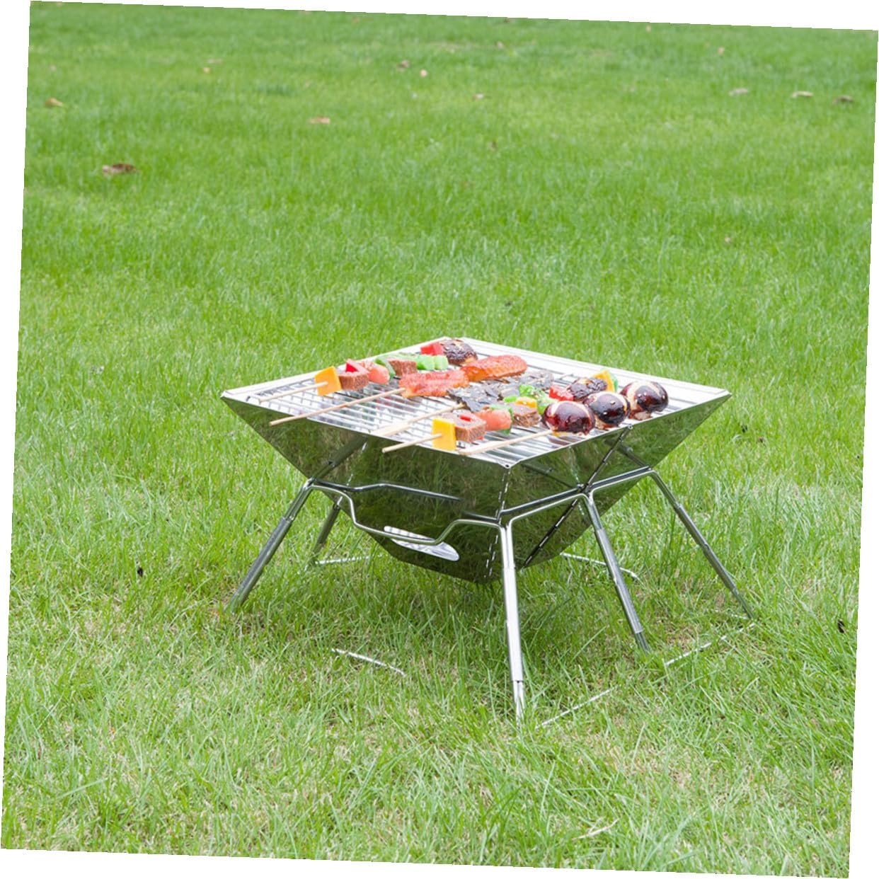 Portable Camping Grill and Folding Barbecue Rack Wear-resistant Steel Outdoor Cooking Accessory for Tailgating, Hiking, and Backyard Barbecue