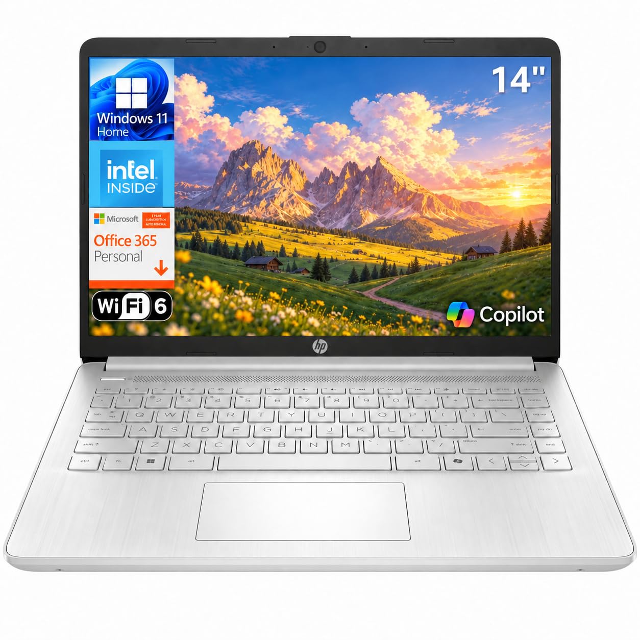 HP 14" Laptop, Intel N150, Office 365, 1TB Cloud Storage, Copilot AI