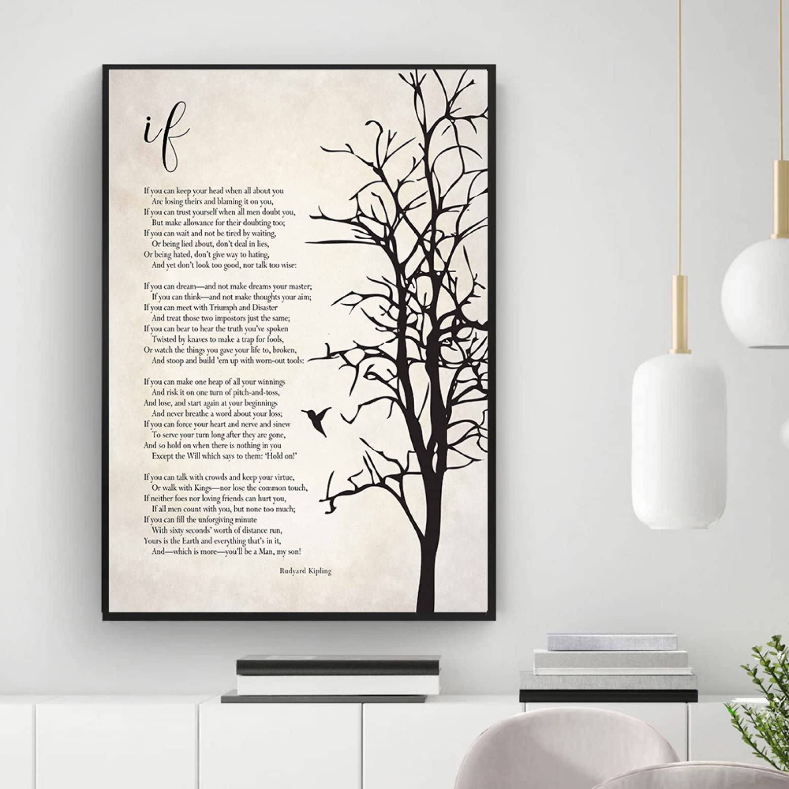 Poster Con Poesia 'If' Di Rudyard Kipling - Stampa Su Tela Motivazionale Incorniciata 40x61cm - 2