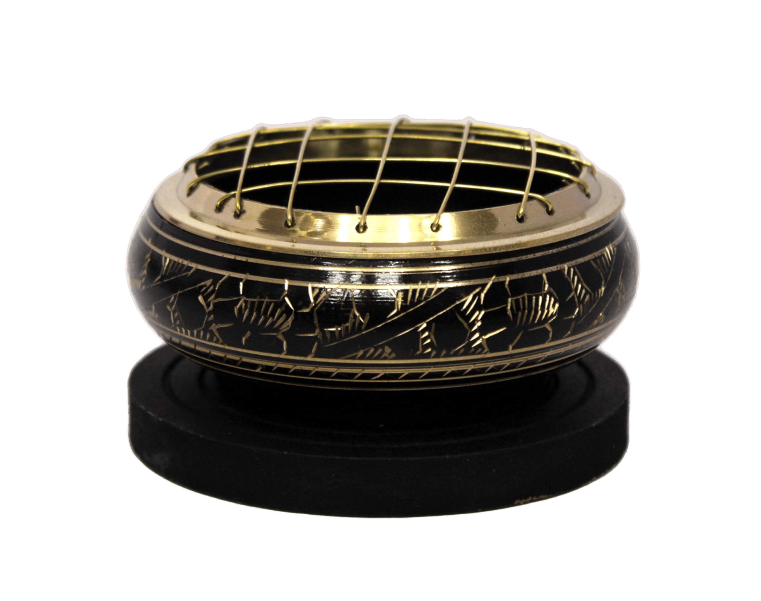 eSplanade Charcoal Incense Burner, Loban Burner, Brass Dhoop Dhuni Burner, Resin & Home Office Temple Prayer Butler, Round