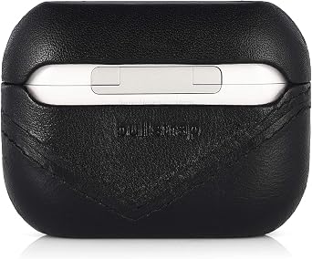 Bullstrap Premium Leather Case Compatible with Apple AirPods 3, Wireless Charging, Two-Piece Design (Black)