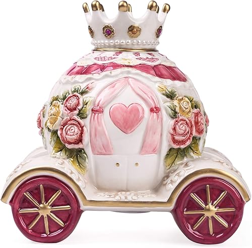 Miniatura 4 de FORLONG Alcancía de cerámica para niños y niñas, corona de princesa, monedero, caja de dinero, decoración de guardería, regalo para niños