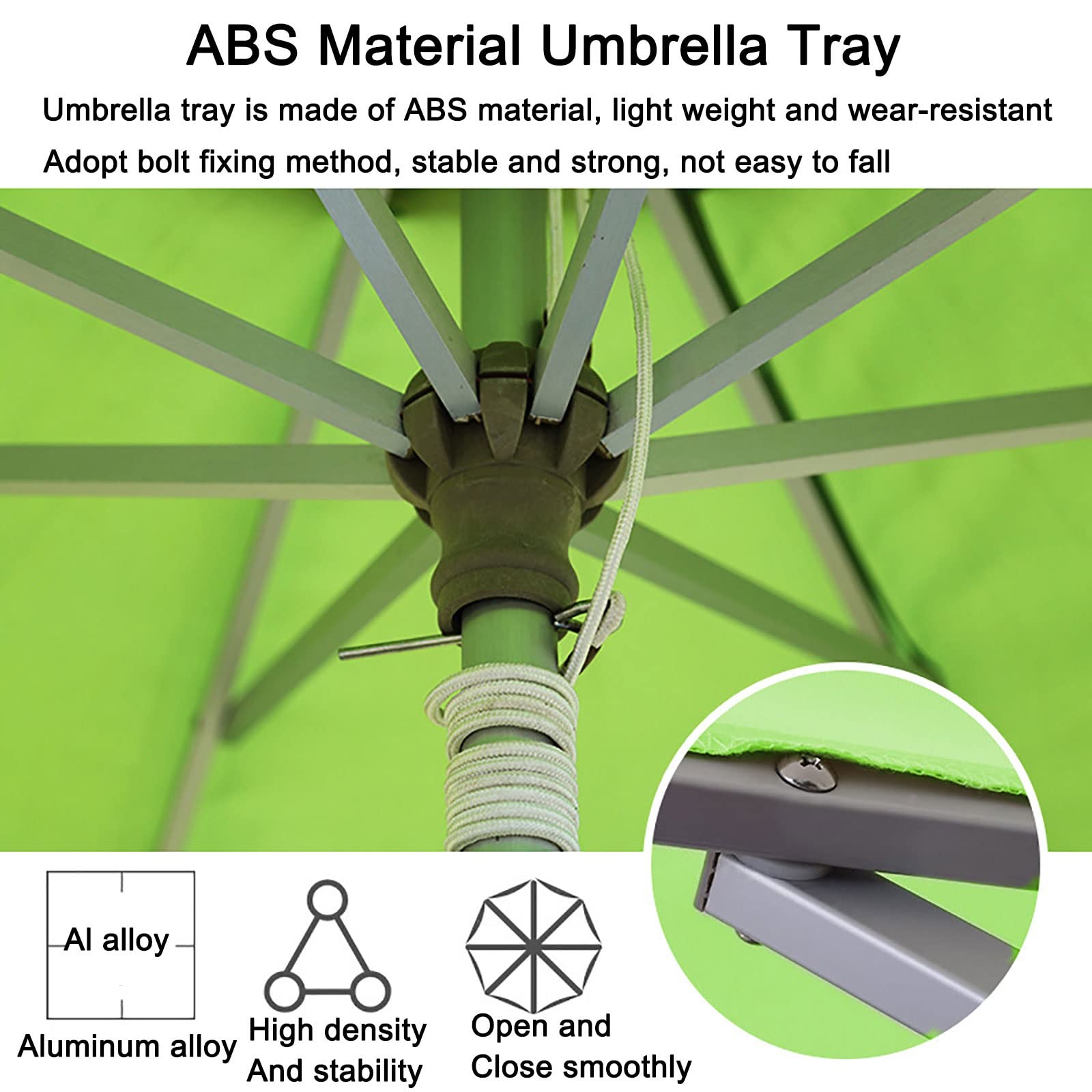 Zewnętrzny parasol tarasowy - parasol ogrodowy ze stopu aluminium z pojedynczym kółkiem linowym