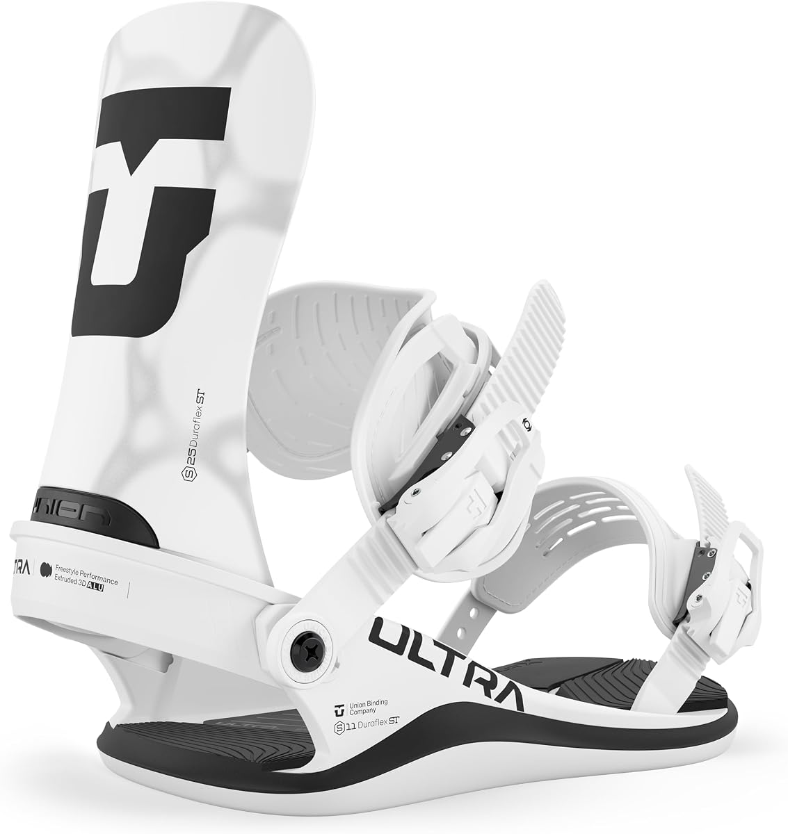 Union Ultra Men's Snowboard Bindings, White, Large | Freestyle, Next-generation Suspension System, 6/10 Flex, Union Exclusive Bushing, All-New Highback Design