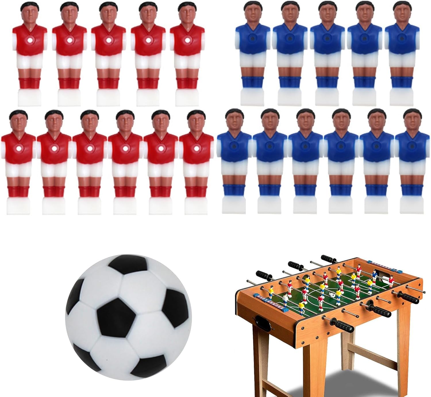 Table Soccer -Soccer Table Men Set - Tble Sccer Player Figures, Tournament Football Game Kit, Fun Football Men Set, Durable Play Figures with Easy Setup | Adults, Boys, Fans, Boyfriends Tbletop