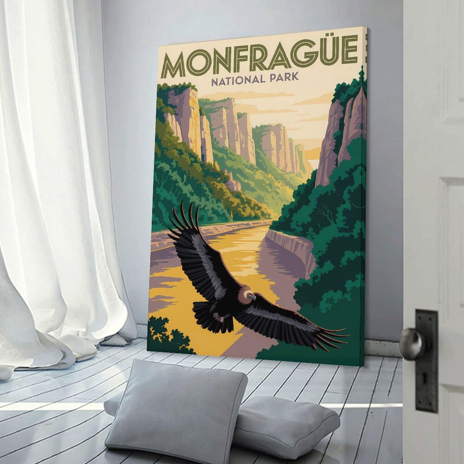 Junmoney Monfragüe National Park Vintage Room Decor Wall Art, 20x30inch(50x75cm), for Hallway, Lounge Or Guest Room, Gift Idea for Housewarming And Birthdays