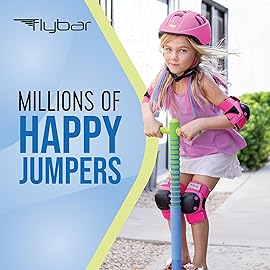 Flybar Maverick 2.0 Foam Pogo Stick for Kids Ages 5 and Up, 40 to 80 Pounds - Outdoor Toy for Boys and Girls With Rubber Grip by The Original Pogo Stick Company (Blue/Green)