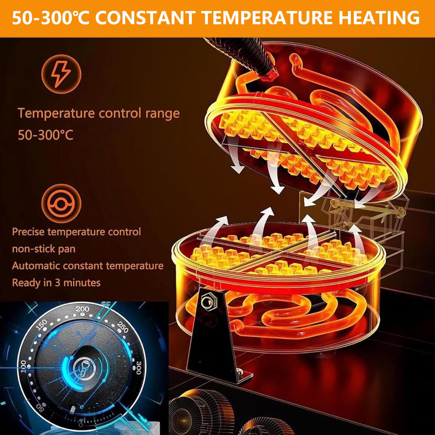 Macchina professionale elettrica per gelato, hamburger e waffle con controllo della temperatura e timer, rivestimento antiaderente per preparare panini e sandwich perfetti.,