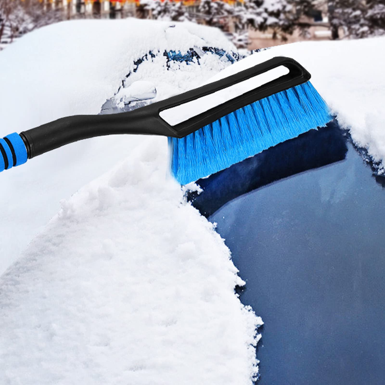 Multifunktionale abnehmbare Teleskop-Schneekehrbürste, Glas-Eiskratzer, Snowboard, Winter-Schneeräumwerkzeug, grün