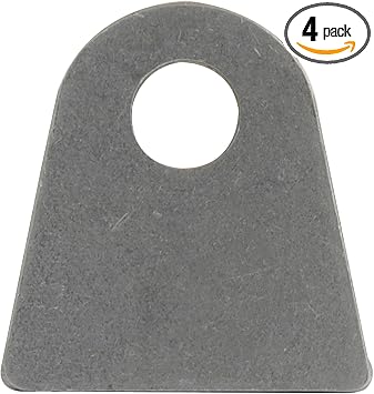Allstar ALL60006 1-7/8" Tall 3/16" Thick 1/2" Hole 1-5/16" Mild Steel Center Hole Height Flat Chassis Tab, Pack of 4