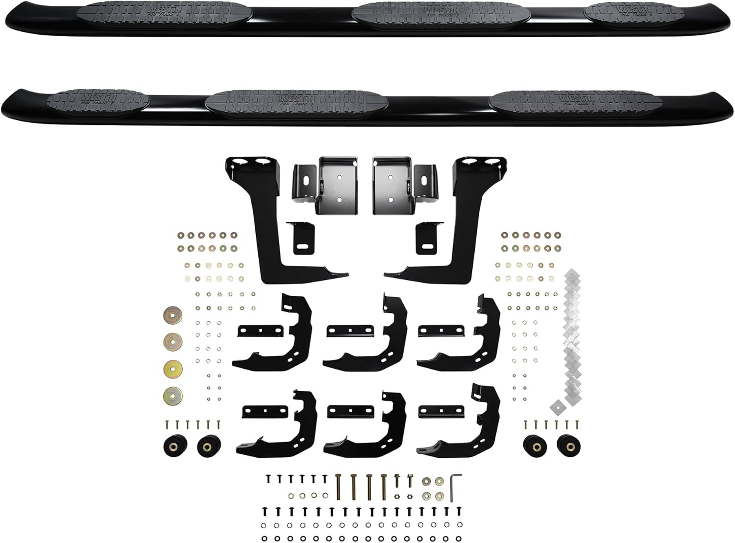 Westin 21-534705 PRO TRAXX 5 Oval Wheel to Wheel Nerf Bars fits 2019-2025 Ram 1500 Crew Cab 5'7" Bed (Exc 1500 Classic) Black Pair