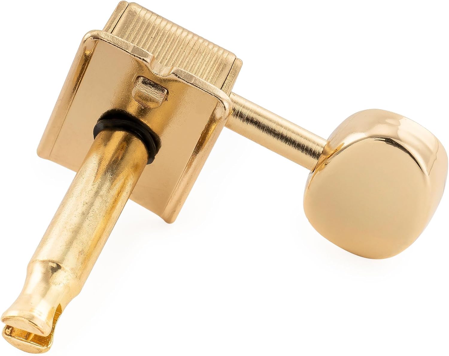 Musiclily Pro R15J Left Handed Vintage 6-in-line 15:1 Ratio Semi Closed Split Shaft Machine Heads Tuners Tuning Pegs Keys with Oval Button for Fender Squier Strat Tele Style Guitar, Gold