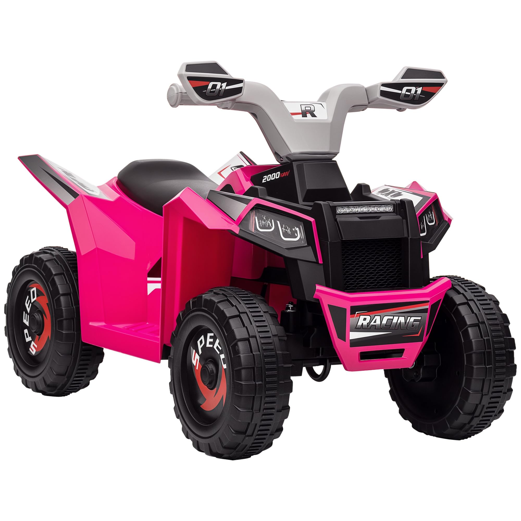 HOMCOM Quad électrique pour Enfants véhicule à Batterie 6V avec Marche Avant et arrière 70L x 41,​5l x 48,​5H cm Rose
