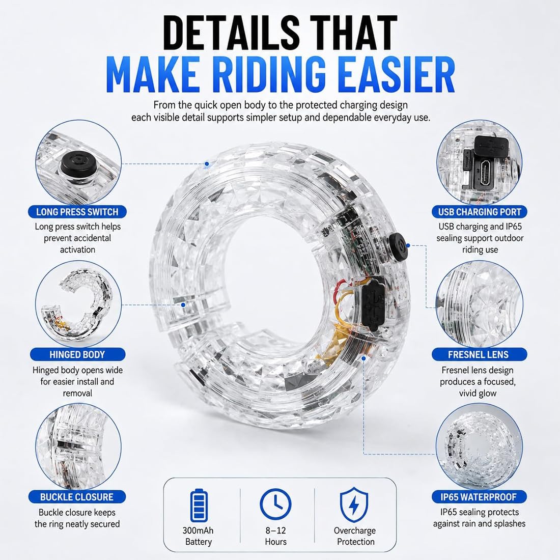 Luce LED per Raggi Ruota Bicicletta, Luce Lampeggiante Ricaricabile per Ruote Bici, luci LED Impermeabili e accattivanti per Ruote (compatibili Anche con Auto e Moto) con sensore di Movimento