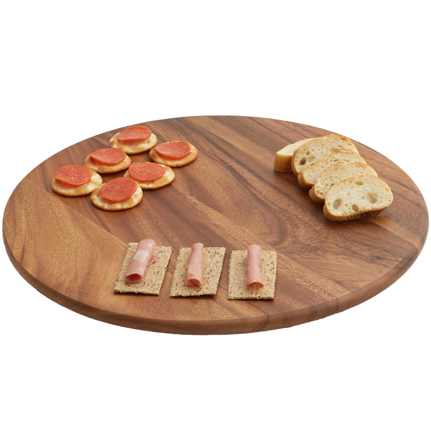 Woodard & Charles Round Lazy Susan Turntable with Stainless Steel Ball Bearing Mechanism (Brown)