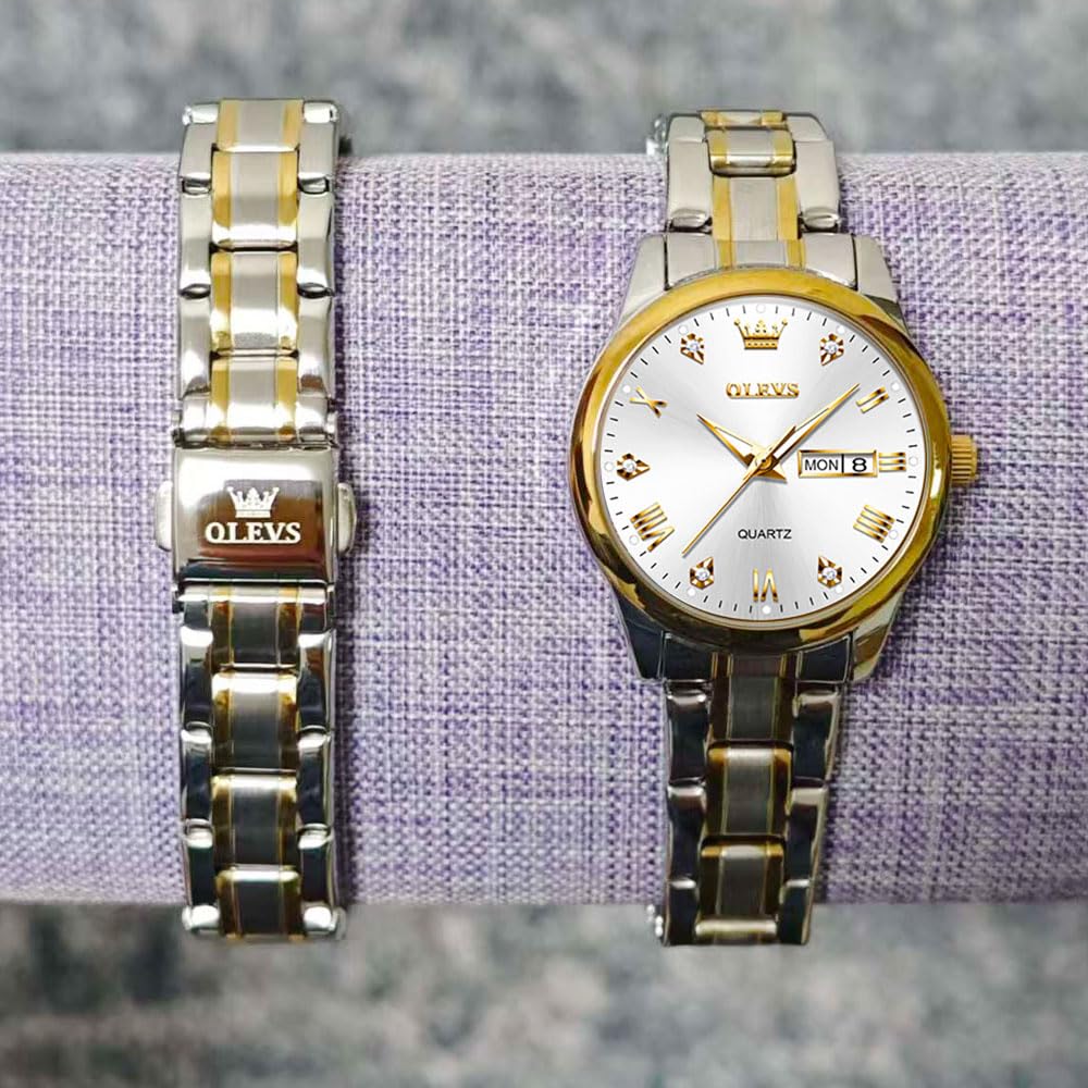 Orologio da Donna Acciaio Inossidabile Quadrante Piccolo 29mm 58g Ultraleggero Quarzo Giapponese Impermeabile 3ATM Data Strass - Orologio Moda per Tutti i Giorni (Oro, Argento, Blu, Nero)