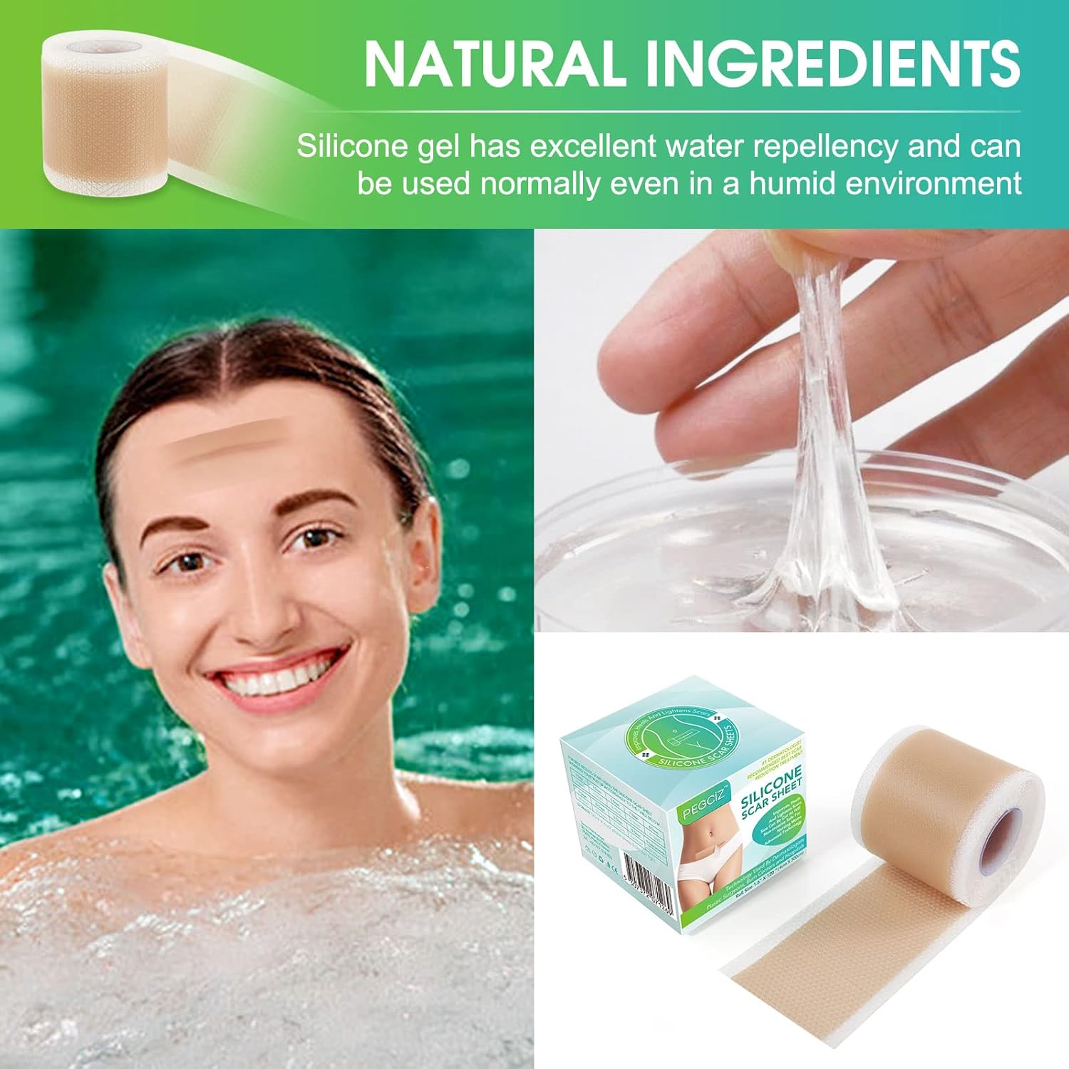 Silicone Scar Sheet (1.6″x 120″), Medical Grade Silicone Scar Tape