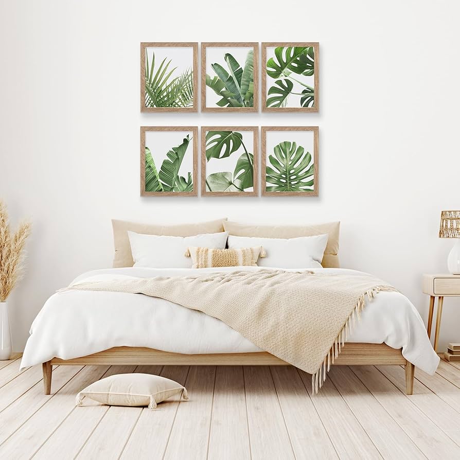 日本画 植物の絵 木製フレーム付き Amazon.co.jp: 水彩画植物ポスター、フレーム付きウォールアート