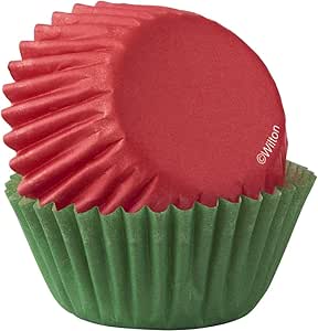 Wilton Red &amp; Green 100-Count Mini Cupcake Liners, 3.17 cm, Red and Green