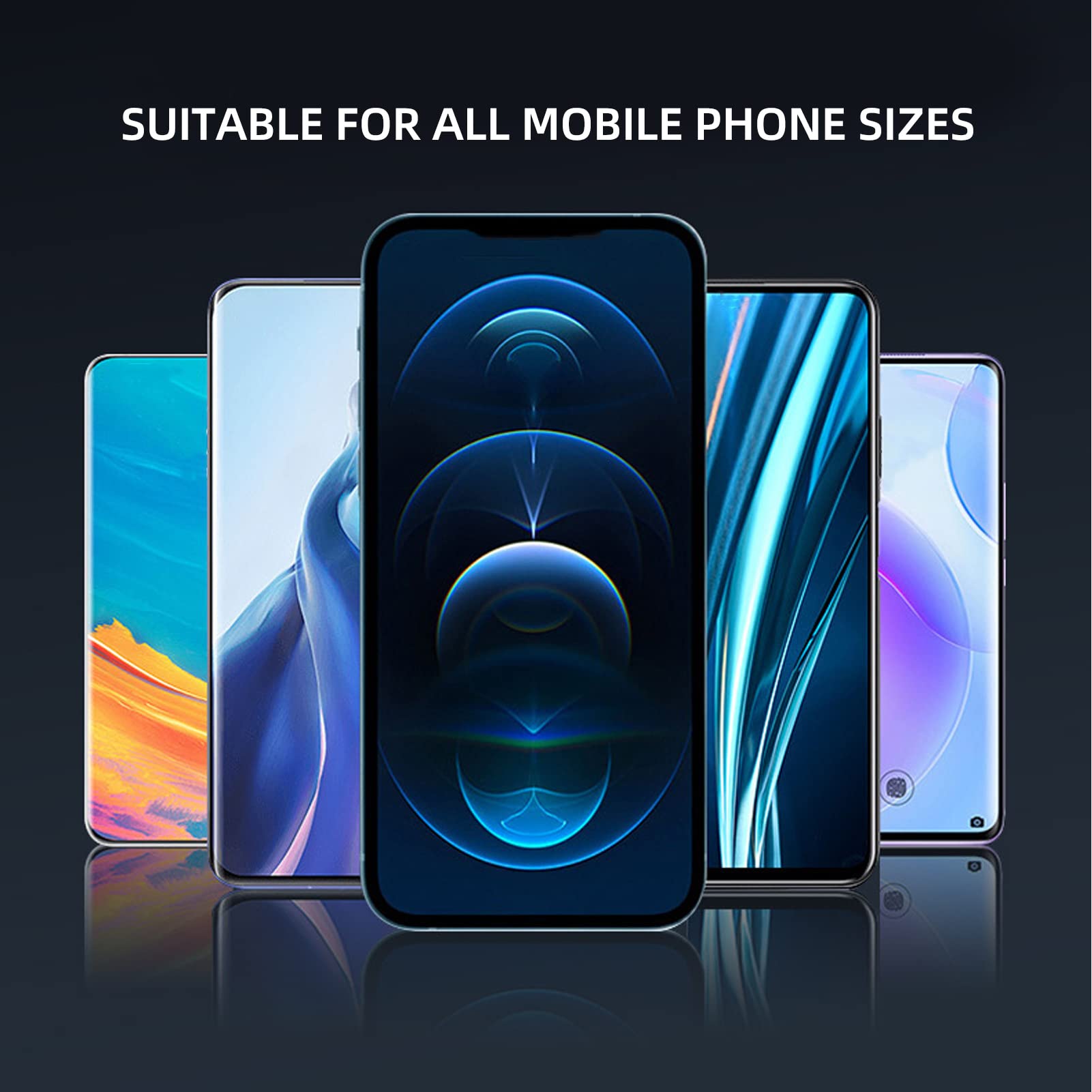 Beufee Rearview Mirror Phone Holder for Car, 360° Rotatable and Retractable Car Phone Holder Mount Universal Fit for Vehicle