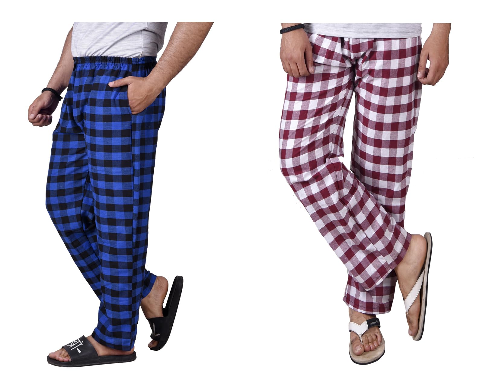 letz dezine Comfortable and Stylish Cotton Check Pyjama for Men - Stay Cozy All Day Night! Pack of 2, (Free Size, Multicolor LDS11461)-picture-32