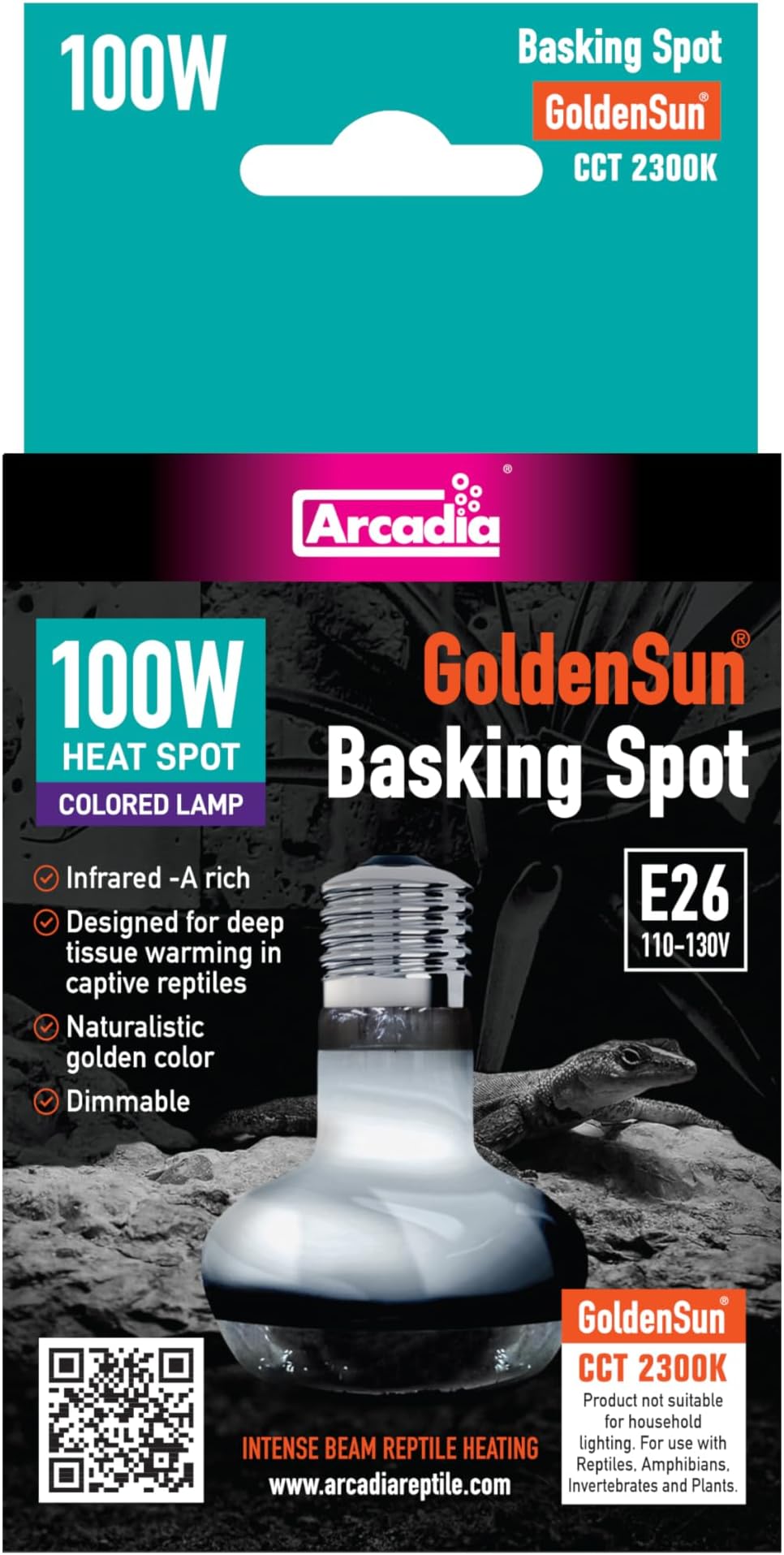 Arcadia Golden Sun Basking Spot Lamp-100 Watt