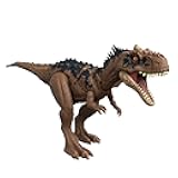 Mattel Jurassic World Dominion Roar Strikers Rajasaurus Dinosaur Action Figure with Roaring Sound and Attack Action, Toy Gift Physical & Digital Play