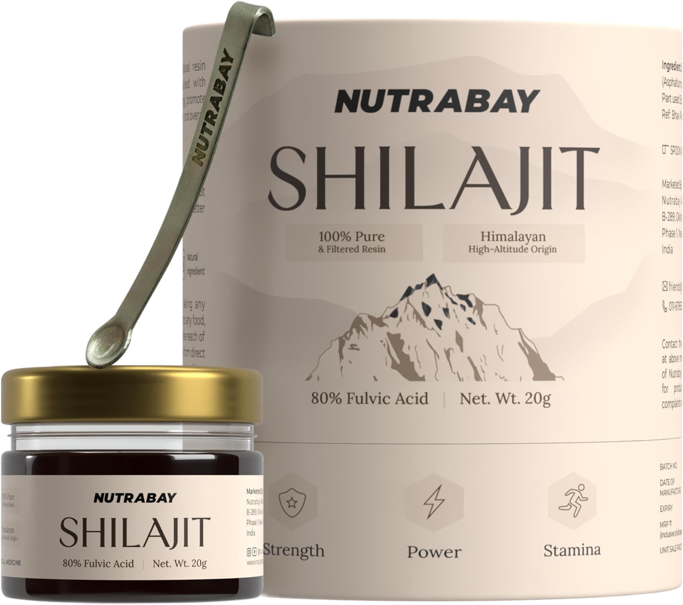 Shudh Himalayan Shilajit Resin from High Altitude โ Extracted Using Water โ Strength, Stamina & Power โ Premium Ayurvedic Supplement โ 20g