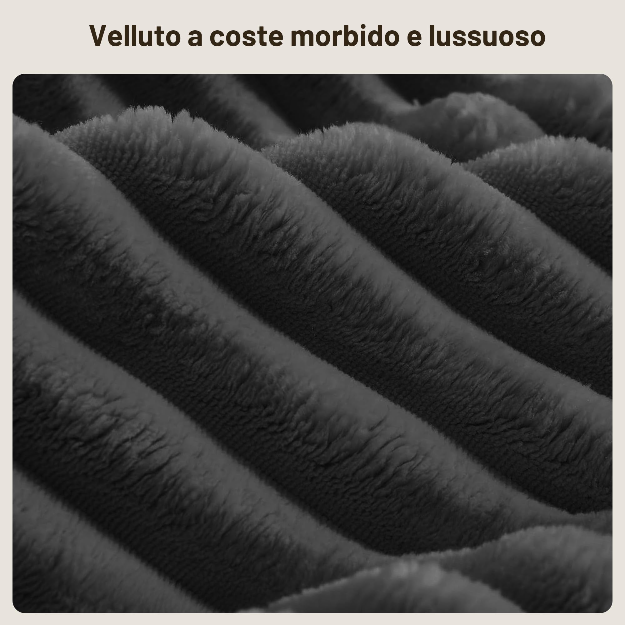 Xbro Divano Angolare a L 3 Posti Componibile, Divano con Chaise Longue Sinistra in Velluto a Coste, con Tasche Laterali e Cuscini, per Soggiorno Appartamento, 250x160x62 cm, Grigio Scuro
