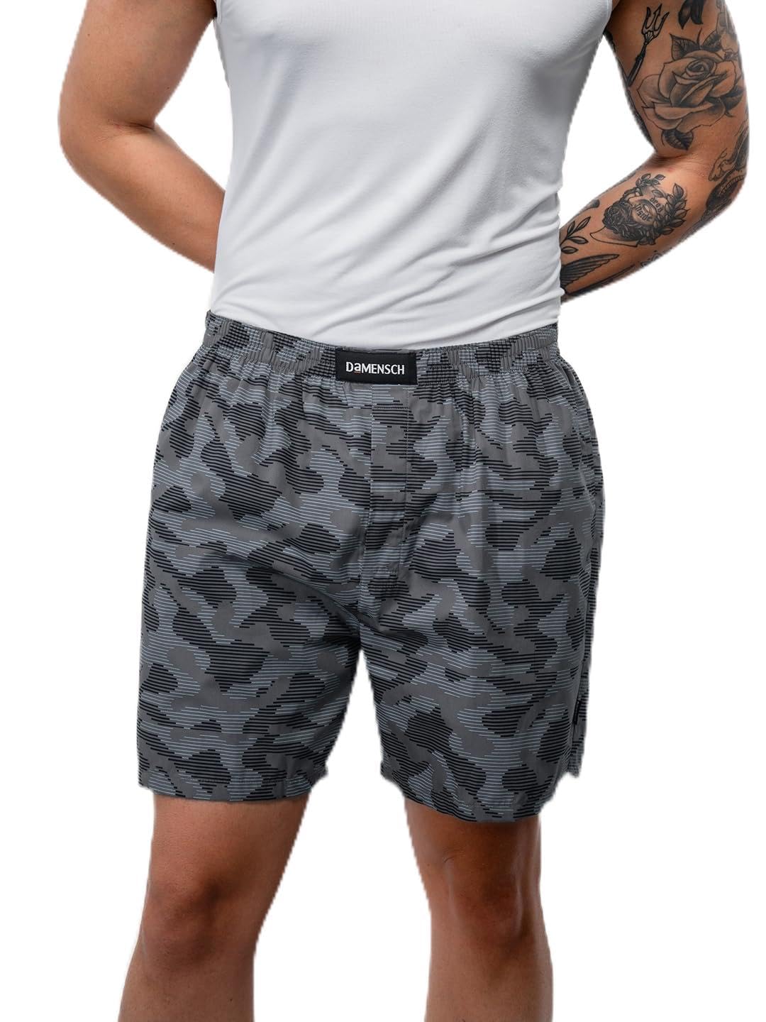 DAMENSCHRegular Fit Solid 100% Soft & Durable Cotton Boxer Shorts Dual Pockets Anti-Bacterial Moisture Wicking Microfibre Waistband Ultra-Light Boxers for Men