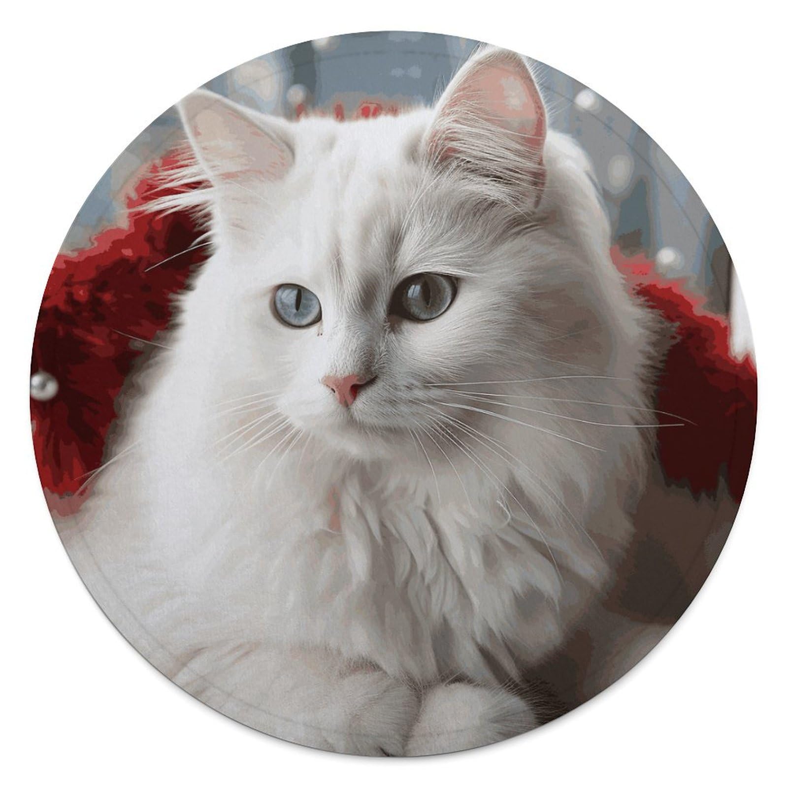 Drap de plage rond texturé microfibre de coton de haute qualité au design chat