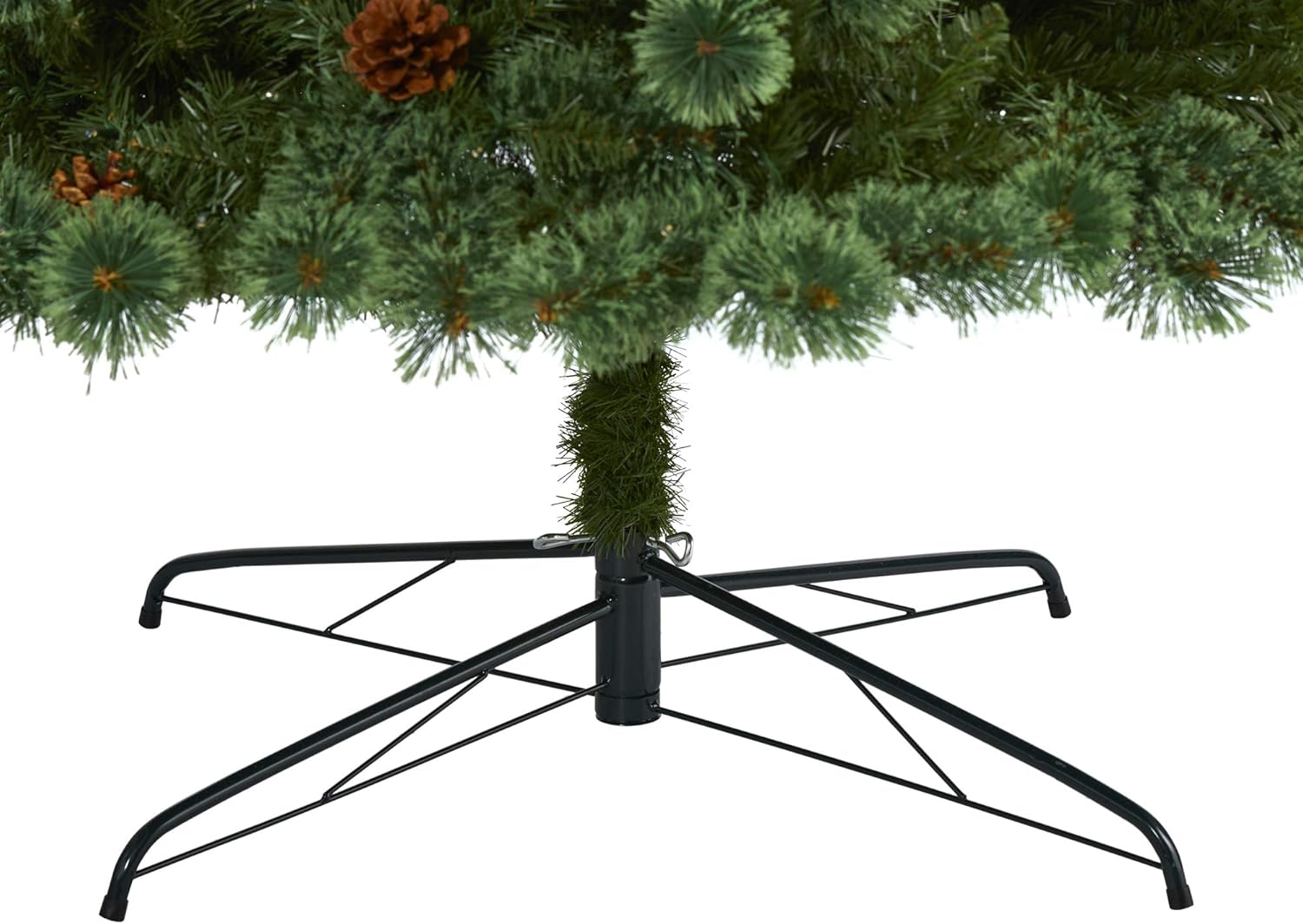 Nearly Natural 10ft. White Mountain Pine Artificial Christmas Tree with 850 Clear LED Lights and Pine Cones