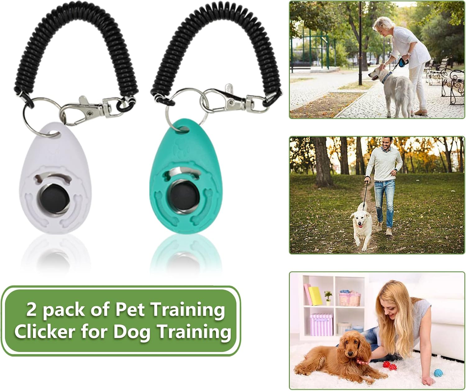 Dog Treat Pouch, Pet Training Clickers,Hands-Free Waist Belt Clip Nylon Pet Treat Pouch with Shoulder Strap, Puppy Walking Supplies Built-in Poop Bag Dispenser for Cat Bird Rabbit (Black)