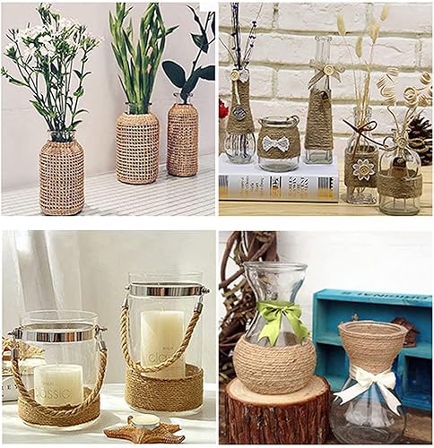 Miniatura 6 de Cordel de yute natural de 0.118 in de grosor, 656 pies, cuerda trenzada para manualidades, envoltura, agrupación, embalaje, jardinería, decoración