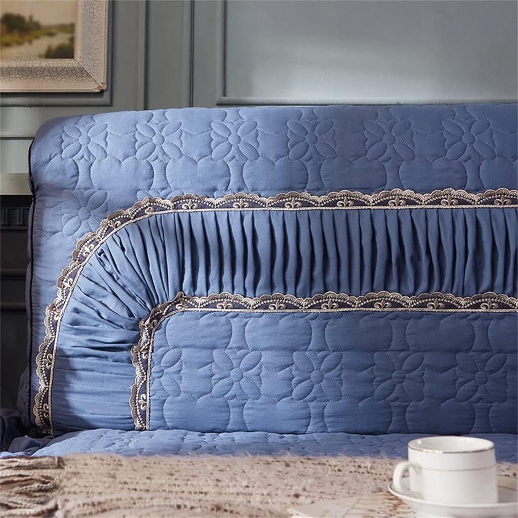 Four Seasons Washed Cotton Quilted Detachable and Washable All-Inclusive Back Cover Leather Bed(Bedside Width 150-160cm)