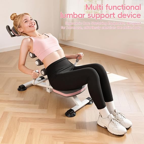 Mini Inversion Table Back Stretcher for Spine Decompression, Lumbar Stretch Bench with Adjustable Foot Positioning, Foam Roller Support, Ergonomic Back Support for Home Use