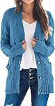 PRETTYGARDEN Women's Open Front Cardigan Sweaters Spring Fashion Button Down Cable Knit Chunky Fall Clothing Outerwear Coats