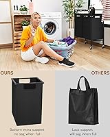 Vista 3 de MOOACE Laundry Hamper with Shelf, Laundry Basket Organizer 2 Section, Laundry Sorter Cart with Heavy Duty Rolling Lockable Wheels, Cloest Storage