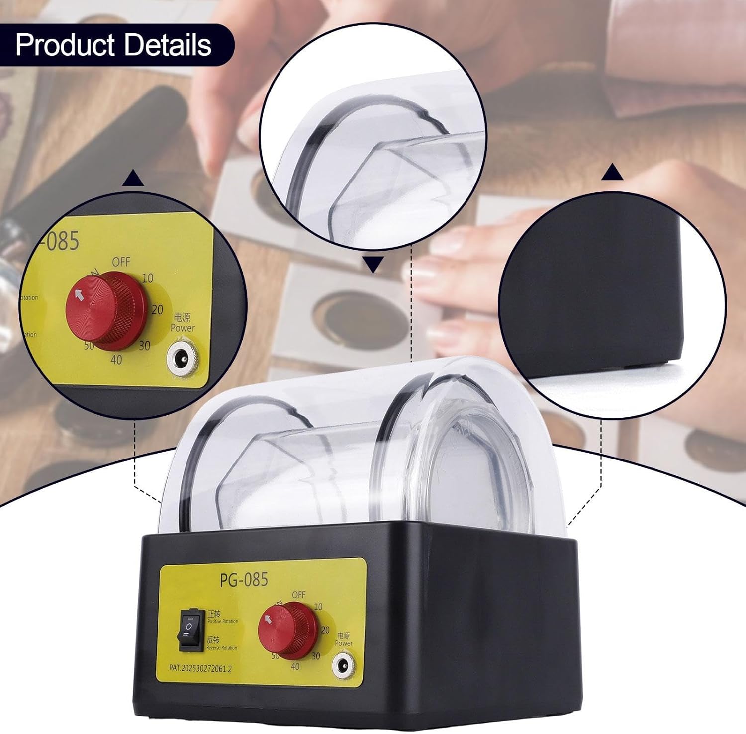 ｋｏｗａｋｕ ジュエリーポリッシャータンブラージュエリーフィニッシャープロフェッショナル大型0.85L容量宝石コイン用研磨仕上げ機 Generic  ジュエリーポリッシャータンブラー 透明蓋付き ・コイン用ジュエリーフィニッシャー 500gステンレス鋼研磨ピンメディア磁気 ...