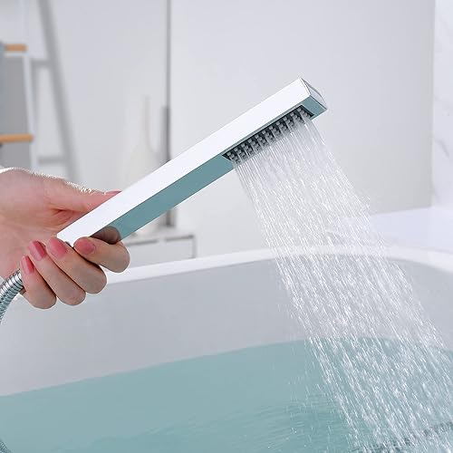 Vista 60 de Grifo de bañera romana en cascada, color negro mate, relleno de bañera con ducha de mano, alto flujo, SUMERAIN Mate negro