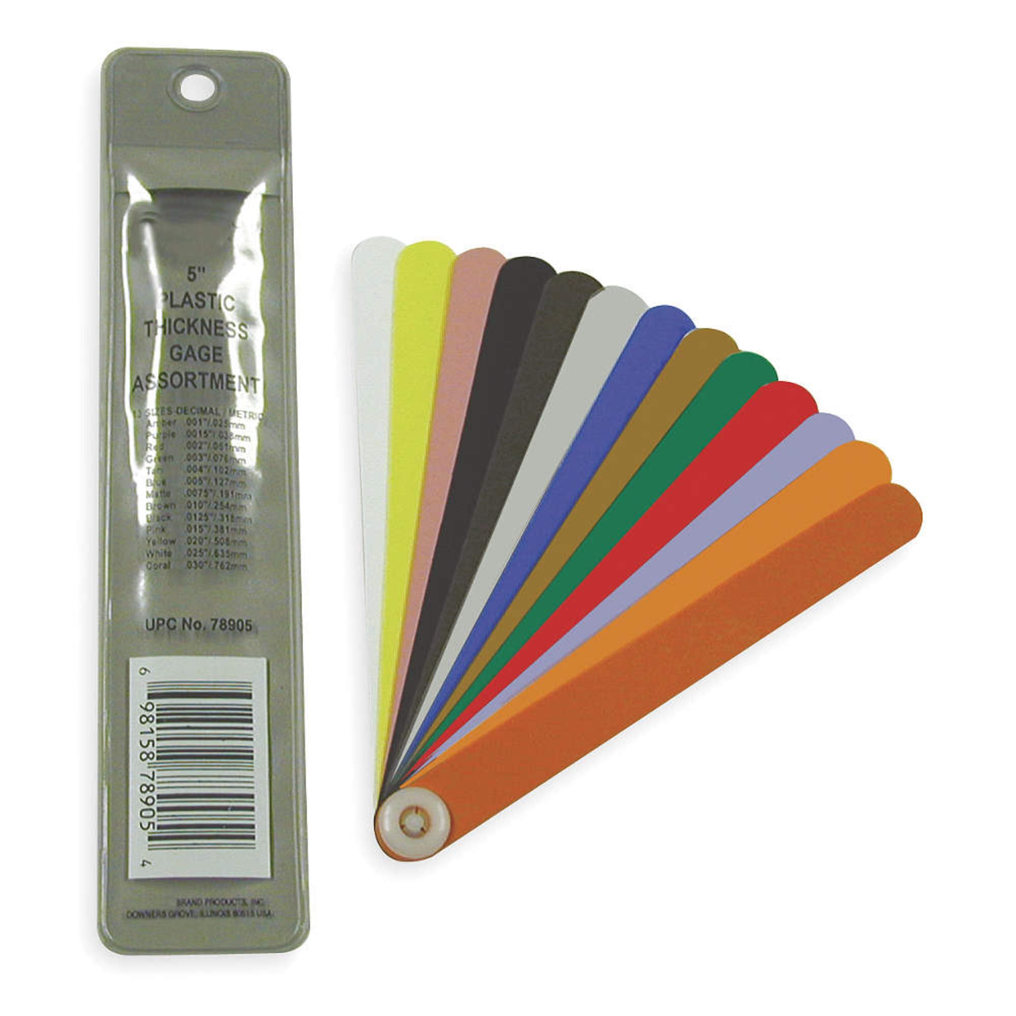 Precision Brand (30cm Length) - 78900 13 Blade Plastic Thickness Gauge Set