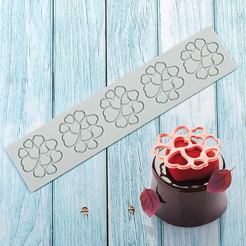 Miniatura 8 de Moldes de silicona de hojas huecas, moldes de chocolate con forma de corazón, geometría, molde de silicona 3D, molde de hojas de caramelo de